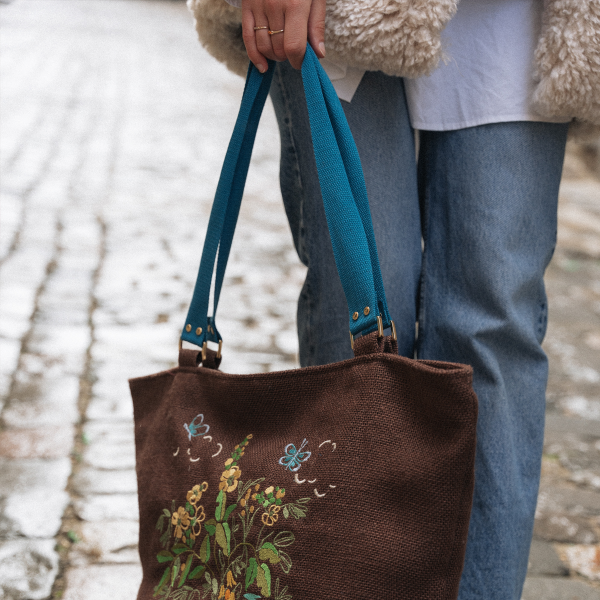 jute tote bag - fields