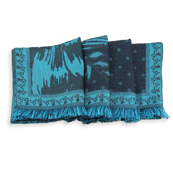 Navy-turquoise-cotton-silk-wool-women’s-stole-maxi-floral