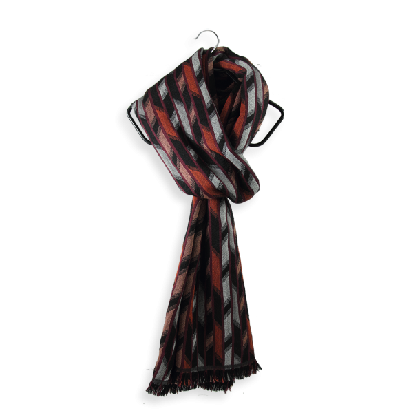Melbourne-black-rust-silk-wool-men’s-scarf