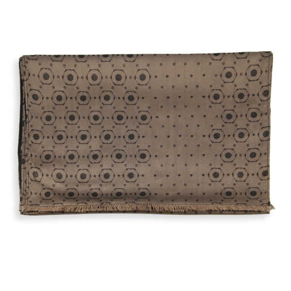Beige-silk-men's-scarf-Denis-made-in-France