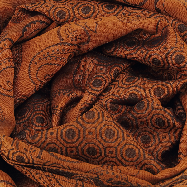 Golden yellow-rust-silk-men's-scarf-Charles-made-in-France