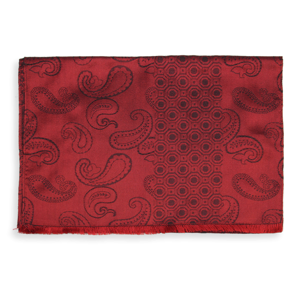Red-silk-men's-scarf-Charles-made-in-France