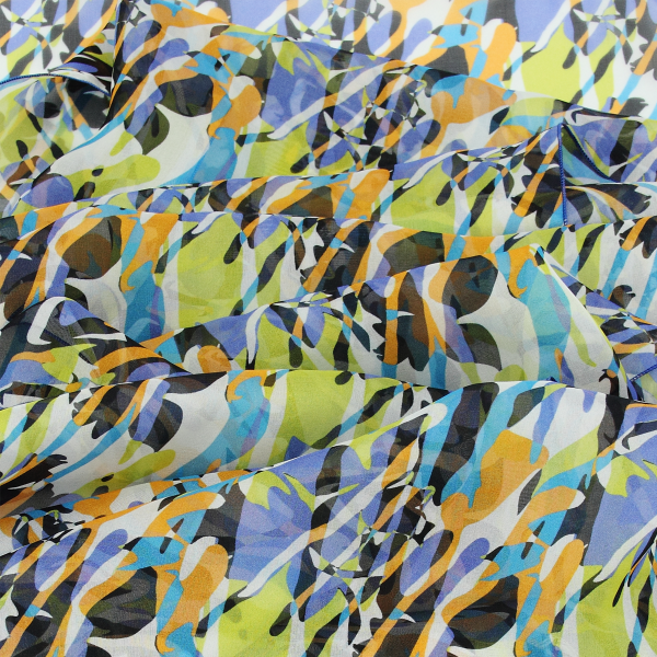 Multicolored blue-women's-silk-scarf-printed-flower-wild