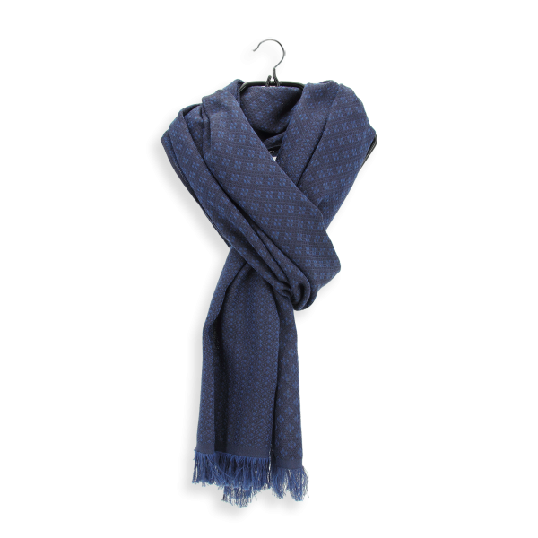 Losange-bleu-cotton-silk-cashmere-men’s-scarf