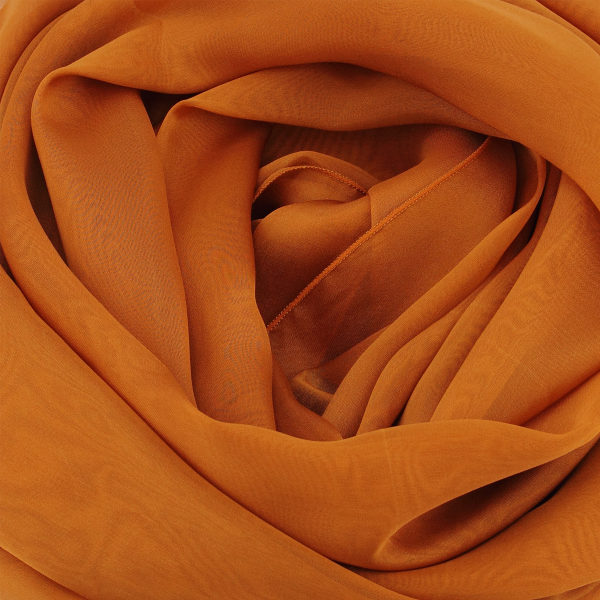 Women's-silk-chiffon-monochrome-caramel-ochre