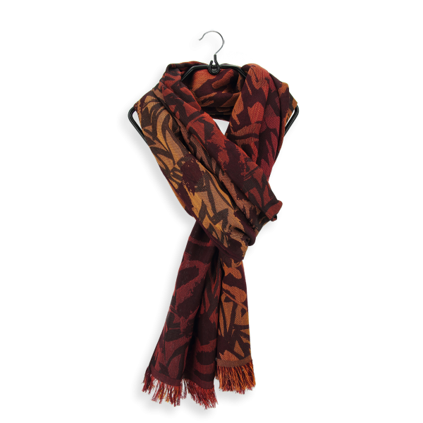 Red-orange-100% natural-women’s-stole-Savane