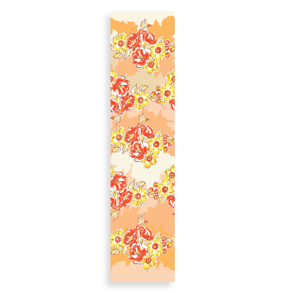 Women's-silk-cotton-orange-scarf-printed-bouquet