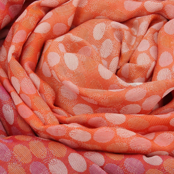Women's-silk-cotton-orange-coral-stole-goutte d'eau