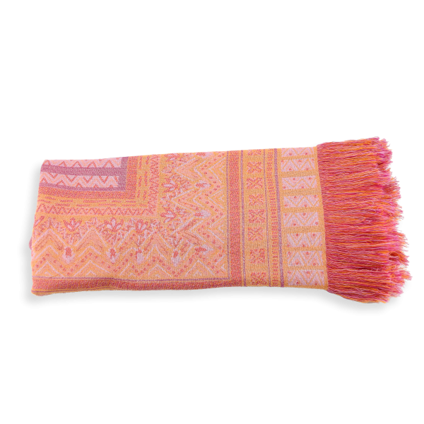 Women's-large stole-wool-orange-Sherazade