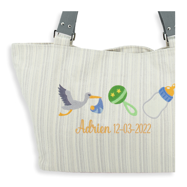 personnalizable diaper bag - stork