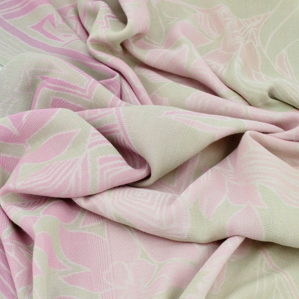 Women's-cotton-linen-stole-pink-tropical-flowers