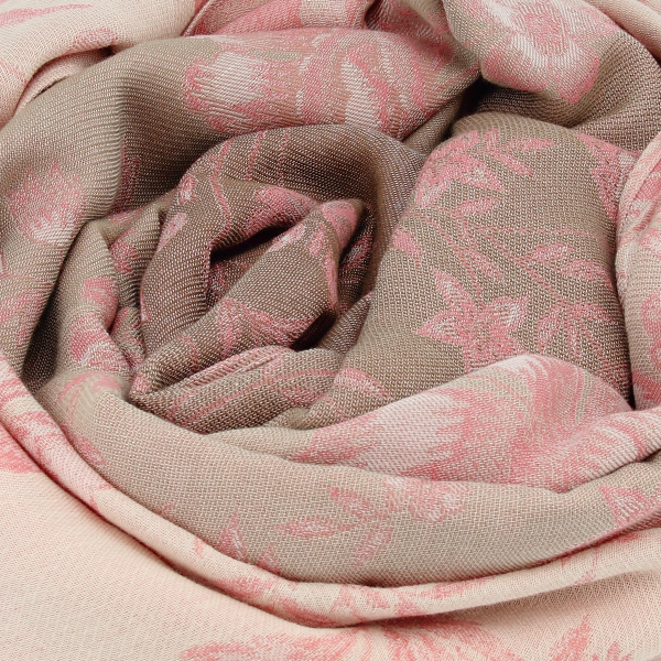 Women's-cotton-linen-pink-stole-Versailles