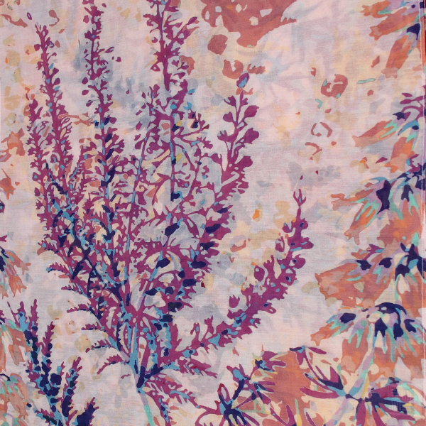 Women's-silk-cotton-pink-scarf-printed-Flowers