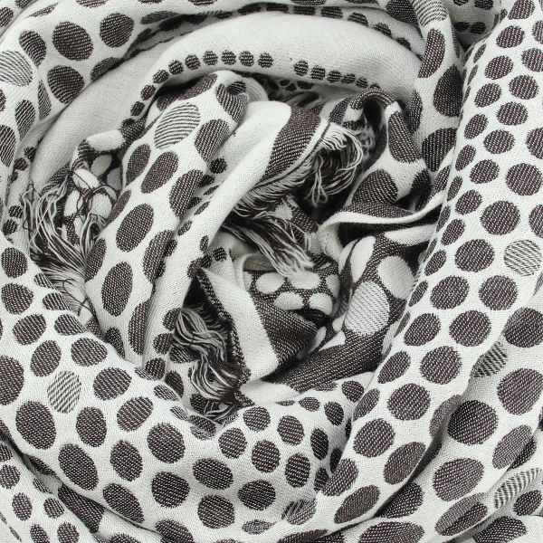 Pois-black choco-wool-women’s-large-square-scarf