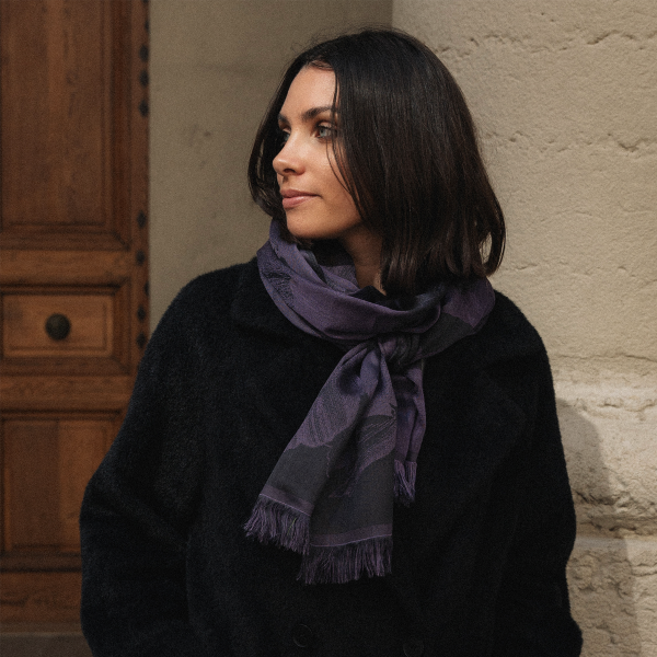 Charcoal grey-parma-silk-cashmere-women's-scarf-Serenade