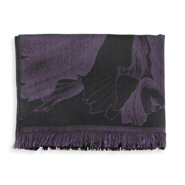 Charcoal grey-parma-silk-cashmere-women's-scarf-Serenade