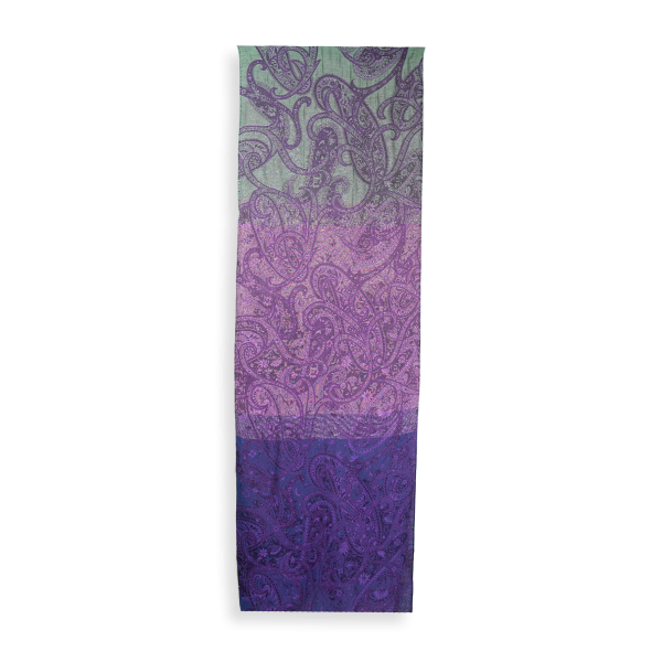 Purple-green-cotton-silk-wool-women’s-stole-Paisley