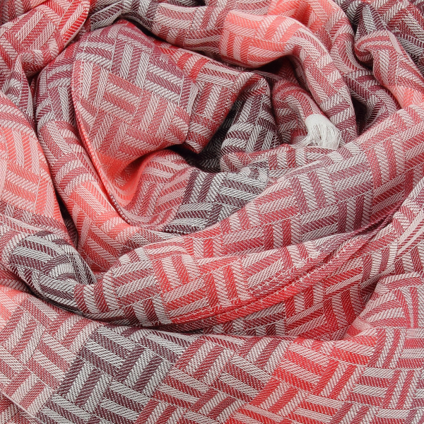 Red-unisex-cotton-stole-Boreal