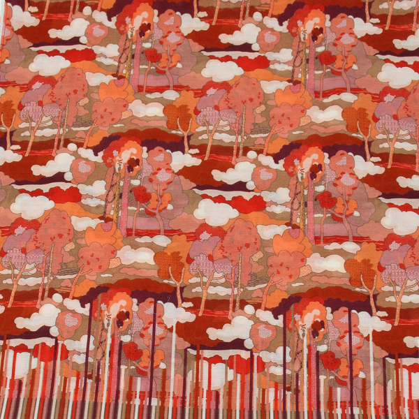 Red-women's-cotton-silk-scarf-Paysage