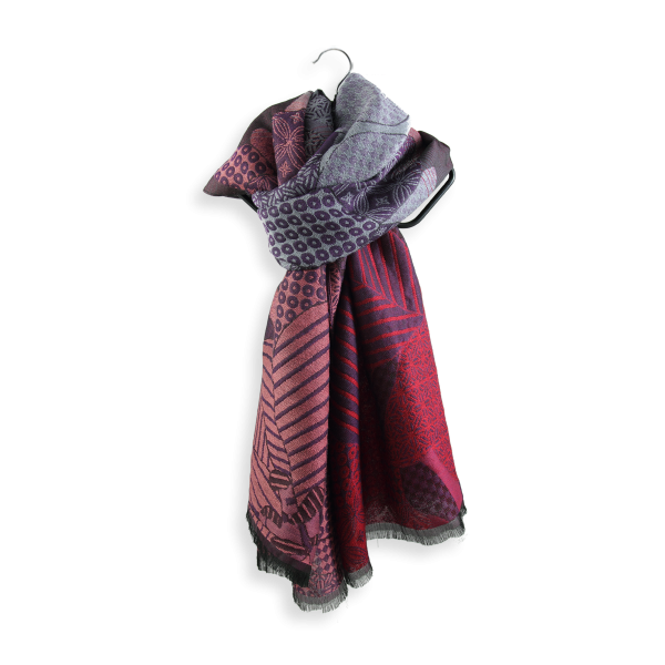 Purple-red-silk-wool-women's-stole-Amour