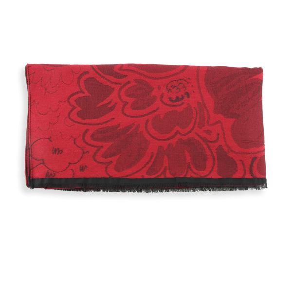 Extra-large-wool-rayon-cotton-silk-red-stole-Sentiment
