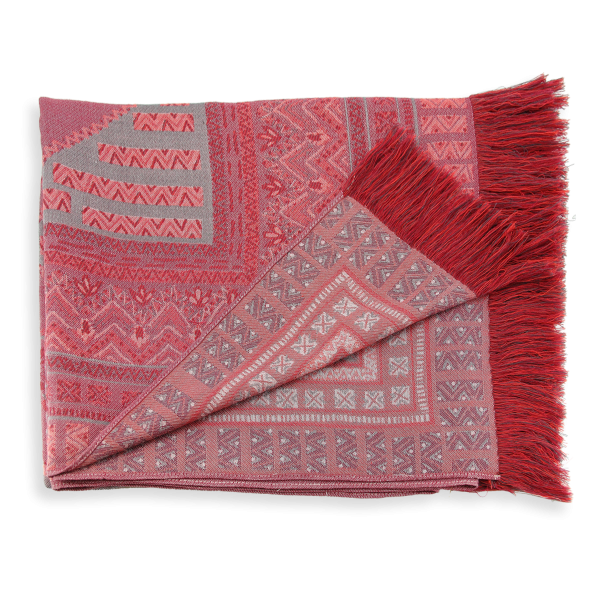Women's-large stole-wool-red-Sherazade