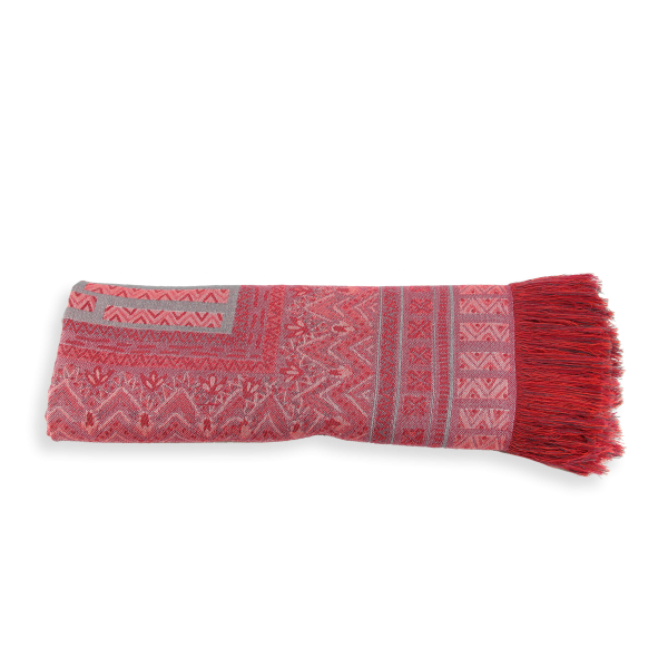 Women's-large stole-wool-red-Sherazade