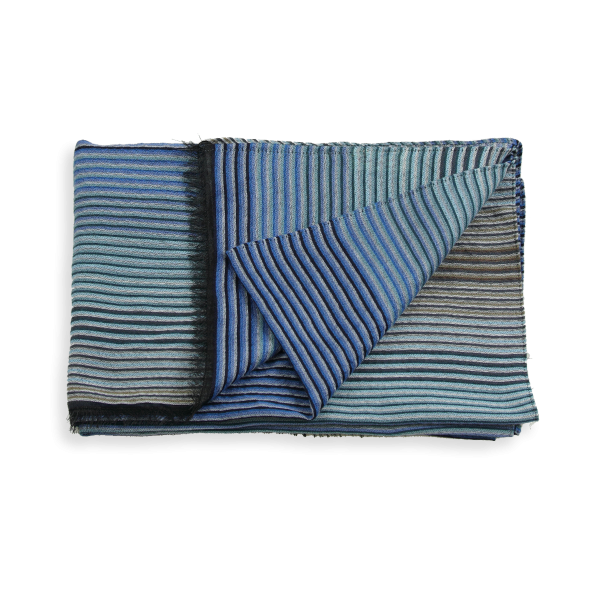 Blue denim-wool-silk-cotton-men’s-stole-Polaris