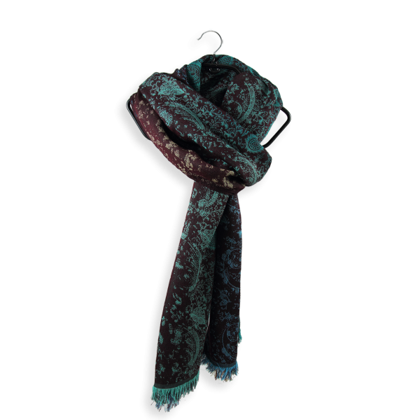 Stole-cotton-silk-burgundy-turquoise-Mumbai-1A