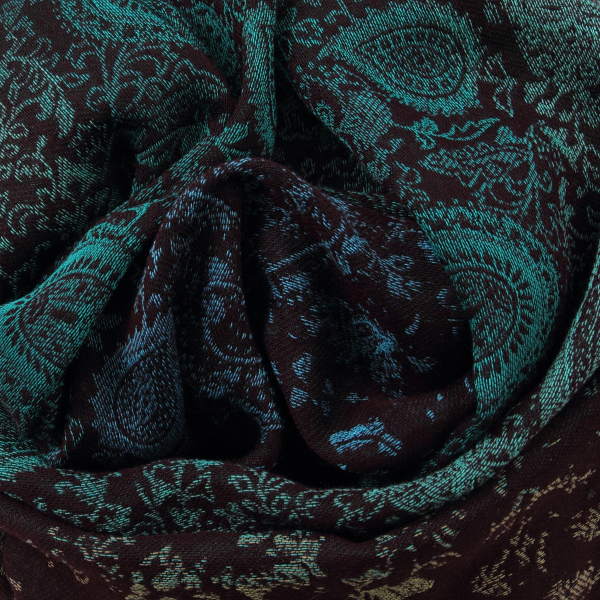 Stole-cotton-silk-burgundy-turquoise-Mumbai-1A