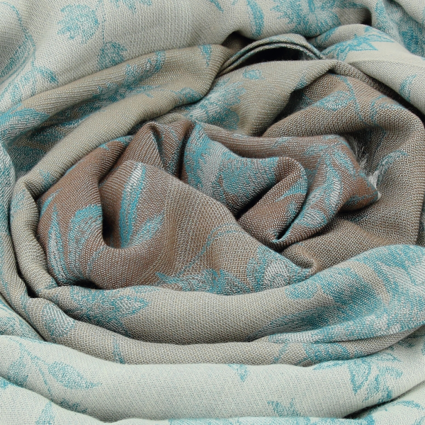 Women's-cotton-linen-turquoise-stole-Versailles