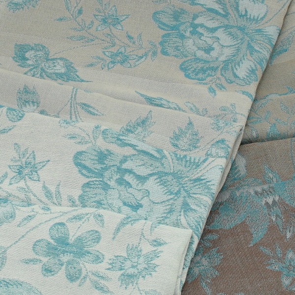 Women's-cotton-linen-turquoise-stole-Versailles