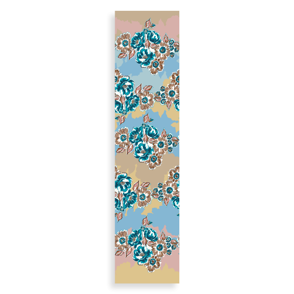 Women's-silk-cotton-turquoise-scarf-printed-bouquet