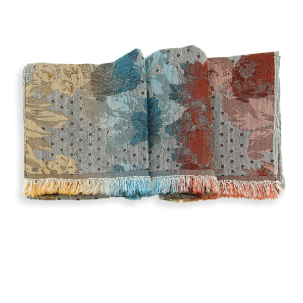 Golden-turquoise-silk-cotton-women’s-stole-flower-power