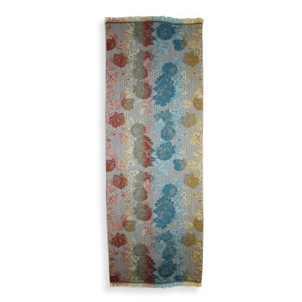 Golden-turquoise-silk-cotton-women’s-stole-flower-power