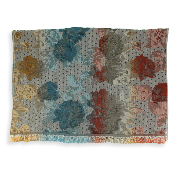 Golden-turquoise-silk-cotton-women’s-stole-flower-power