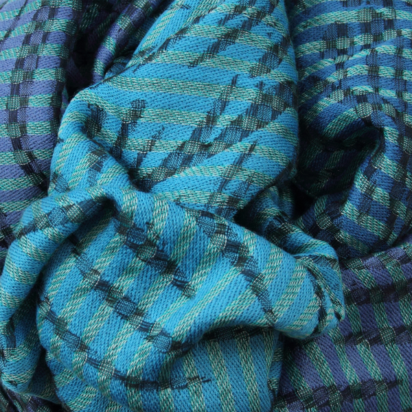 Blue-turquoise-cotton-silk-wool-women’s-oversize-stole-Valparaiso