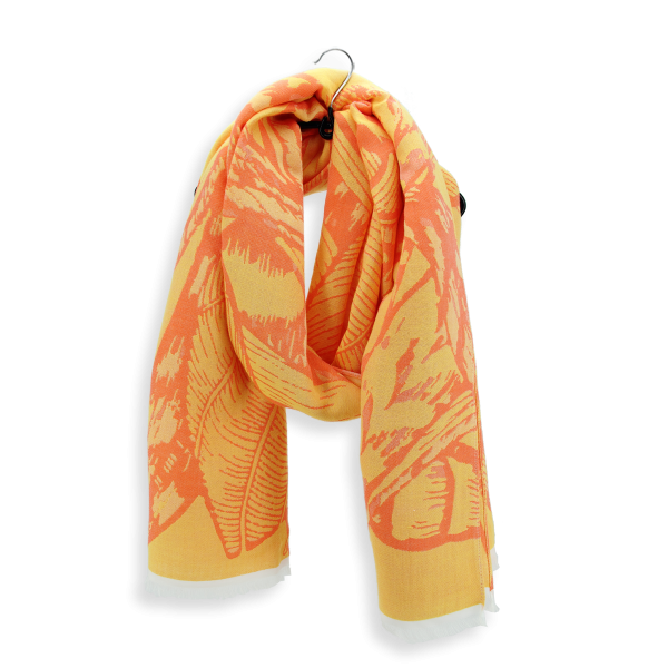 Arum-yellow-orange-rayon-cotton-women’s-over size stole