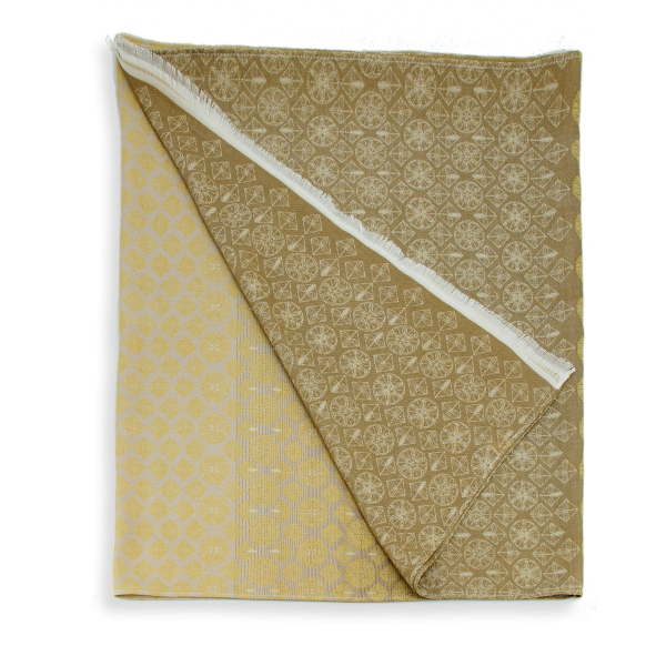 Men's-linen-cotton-scarf-yellow-Logo