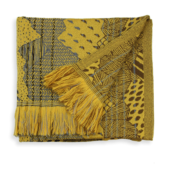 Chestnut-yellow-rayon-Merino wool-women’s-men’s-scarf-Nebuleuse