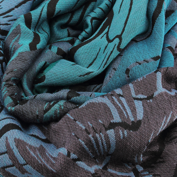 Made-in-France-Ami-turquoise-green-rayon-cotton-Merino-wool-scarf