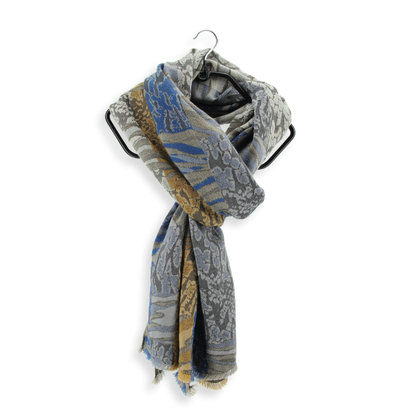 Beige-blue-rayon-cotton-women’s-scarf-Cybele