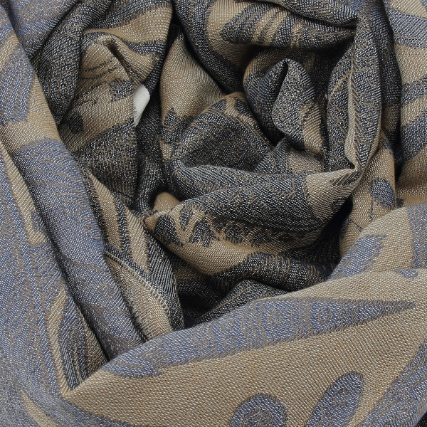 Stole-bio-cotton-certified-navy-beige-Egypte