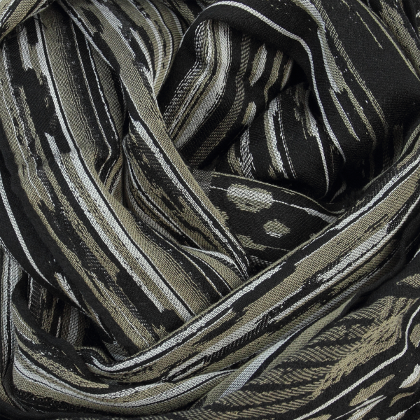 Black-gray-cotton-silk-wool-men’s-scarf-Sauvage