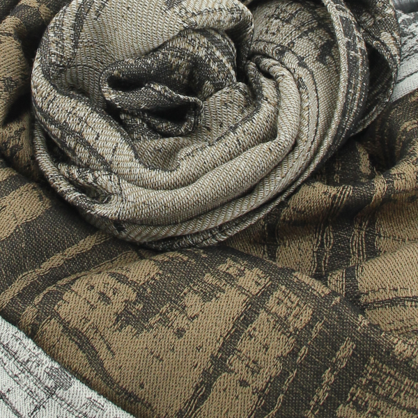 Beige-brown-rayon-wool-men’s-scarf-Tole-froissee