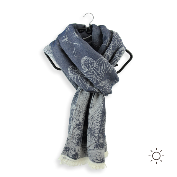 Woman-stole-bio cotton-certified-navy-blue-Life