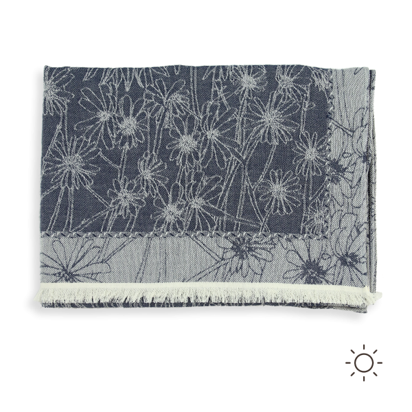 Woman-stole-bio cotton-certified-navy-blue-Life