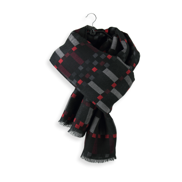 Black-red-rayon-cotton-men’s-scarf-Titane