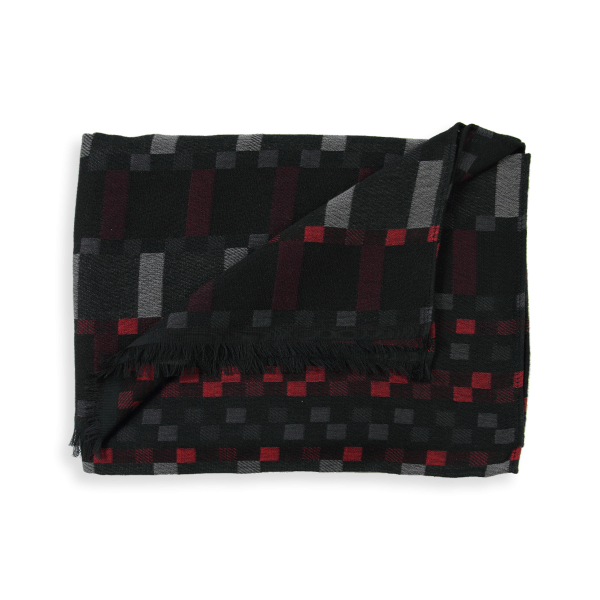 Black-red-rayon-cotton-men’s-scarf-Titane
