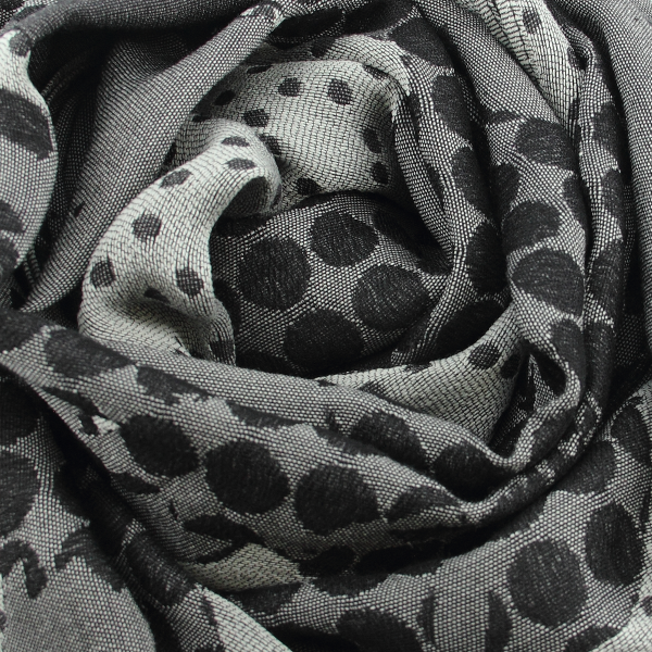 Black and white-cotton-silk-wool-women's-oversize-stole-Montreal
